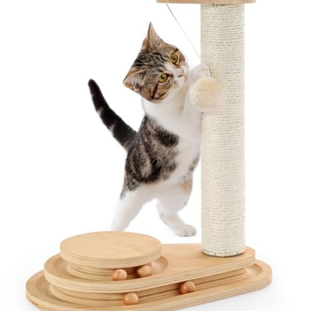 Modern Cat Scratching Post Interactive Toy Sisal … - image 2